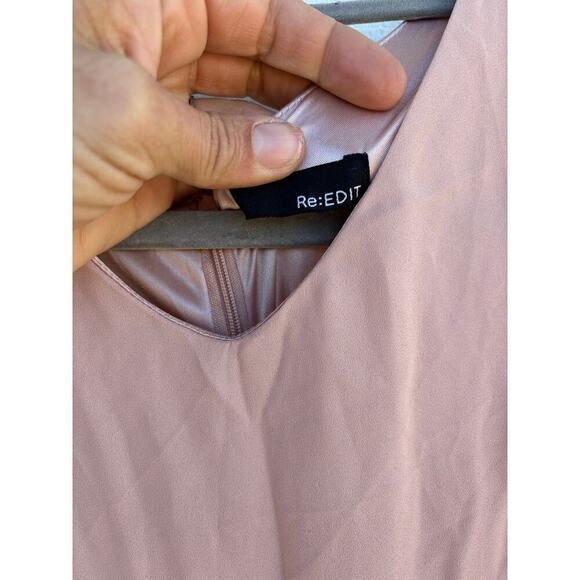 Re:EDIT Pink Blouson Jumpsuit, Japanese Brand, Wide Legs, Sz M - Picture 5 of 7